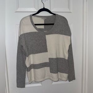 Calvin Klein White and Grey Block Sweater with zippers on sides